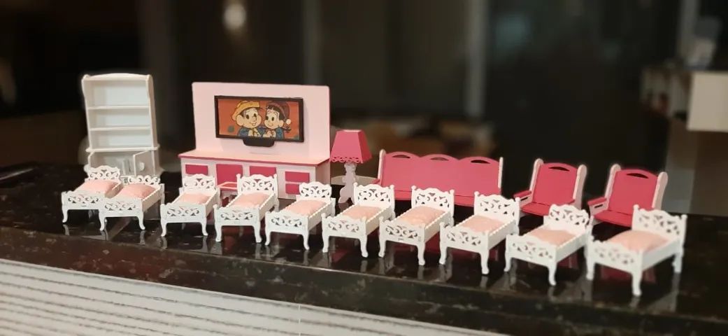 Casinha de madeira rosa e branca - Foto 4