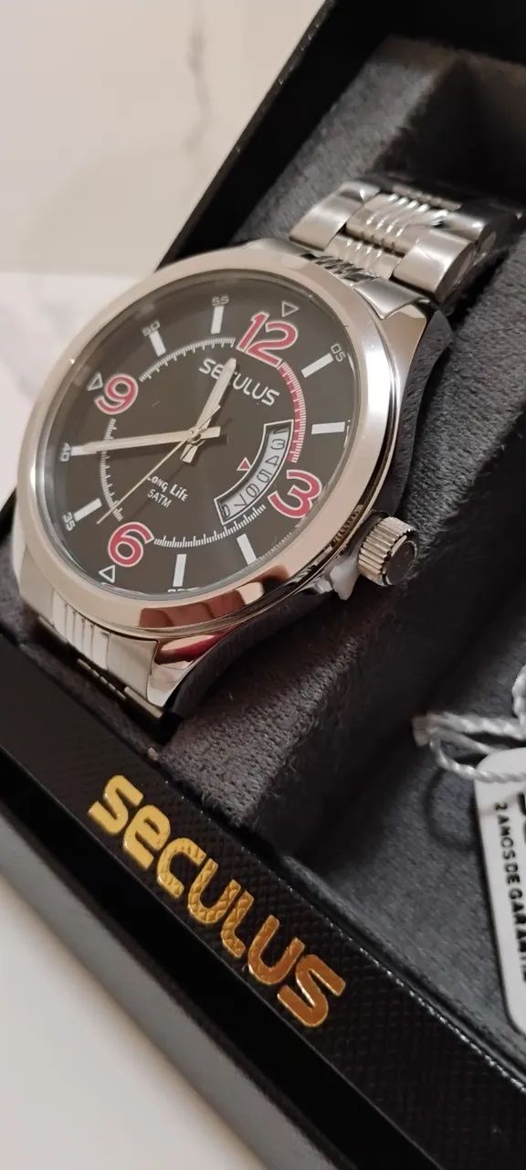 Relógio Seculus R23647GN02 - Pulseira Aço A Prova D'água 50 mts - Foto 4