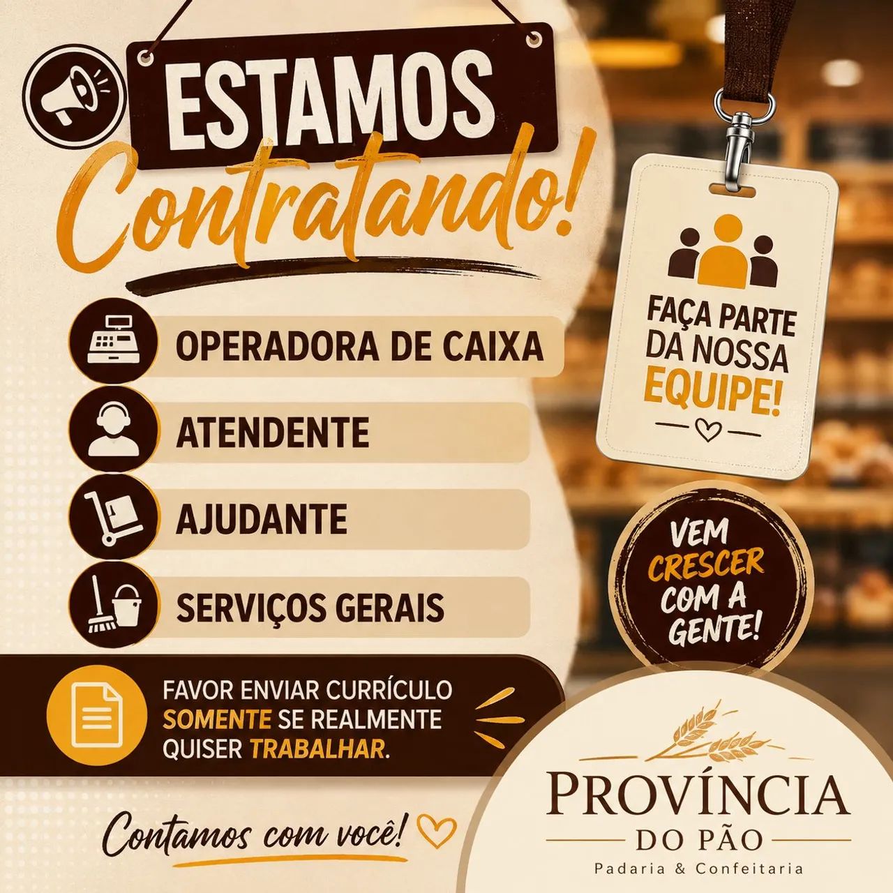 Venha fazer parte da nossa equipe!!