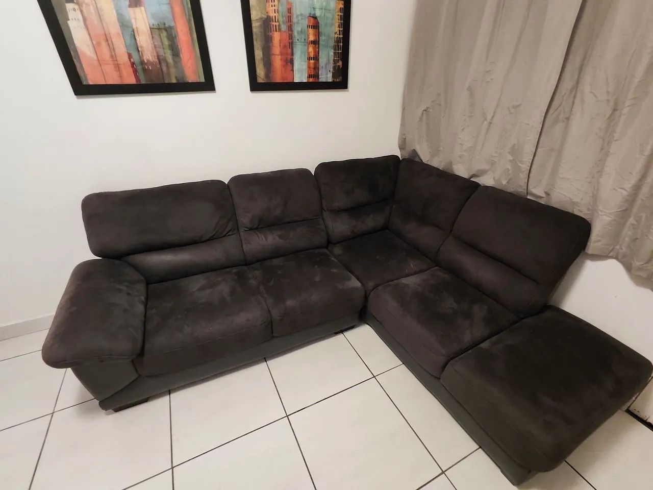 Sofá de 5 lugares em L cantoneira