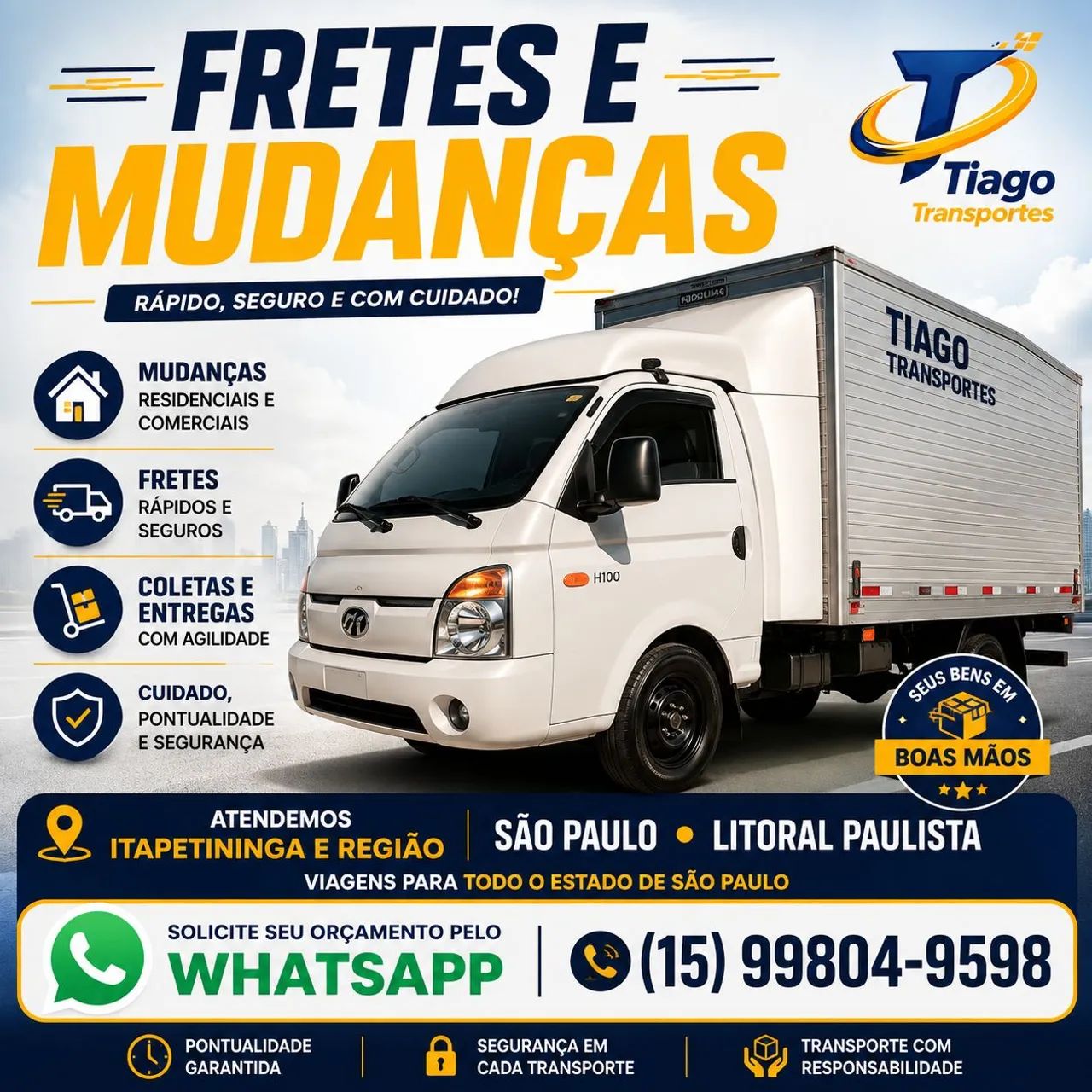 Mudanças e Fretes (Itapetininga à partir de R$230,00)