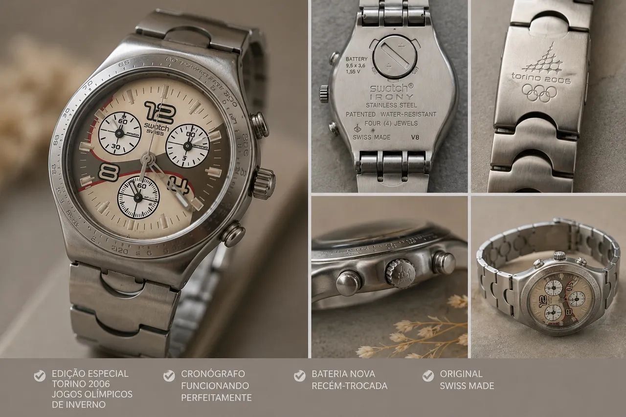 Relógio Swatch Irony Chronograph Torino 2006 olimpíadas original