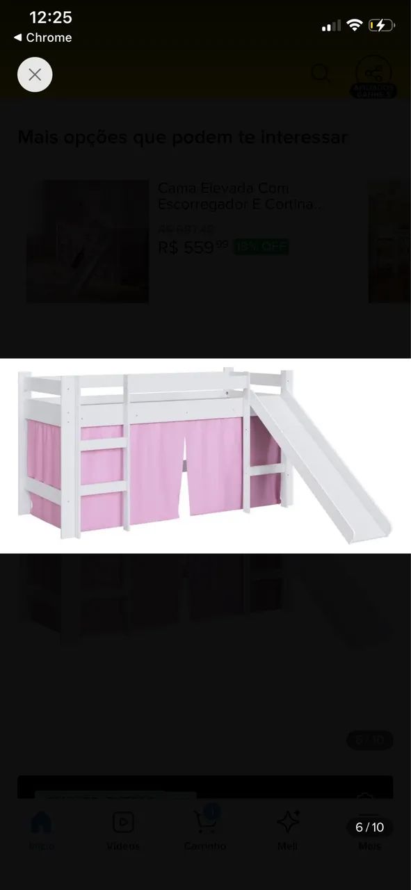 Cama infantil com escorregador 