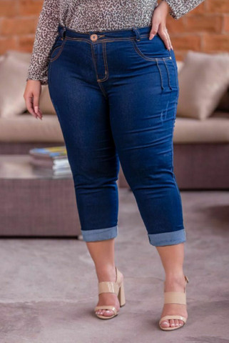 calça capri plus size jeans
