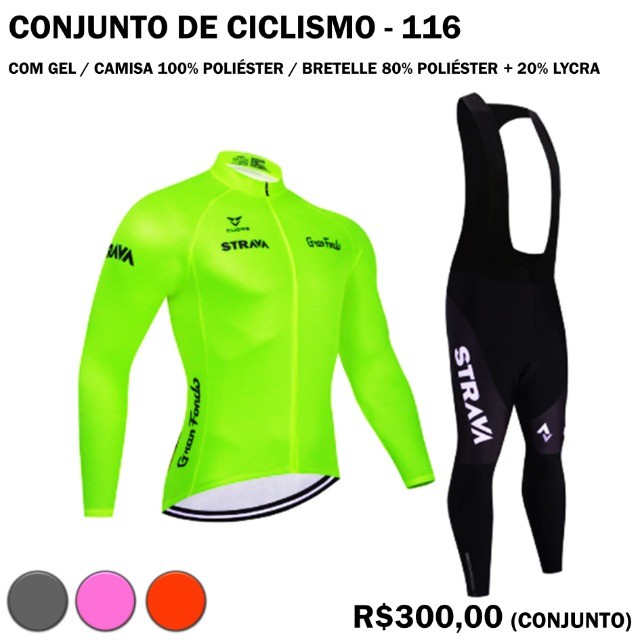 Conjunto de Ciclismo Camisa de Manga Longa + Calça