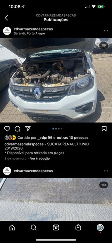 Motor parcial do renault kwid 3 cilindros 2020/20( motor c nota)