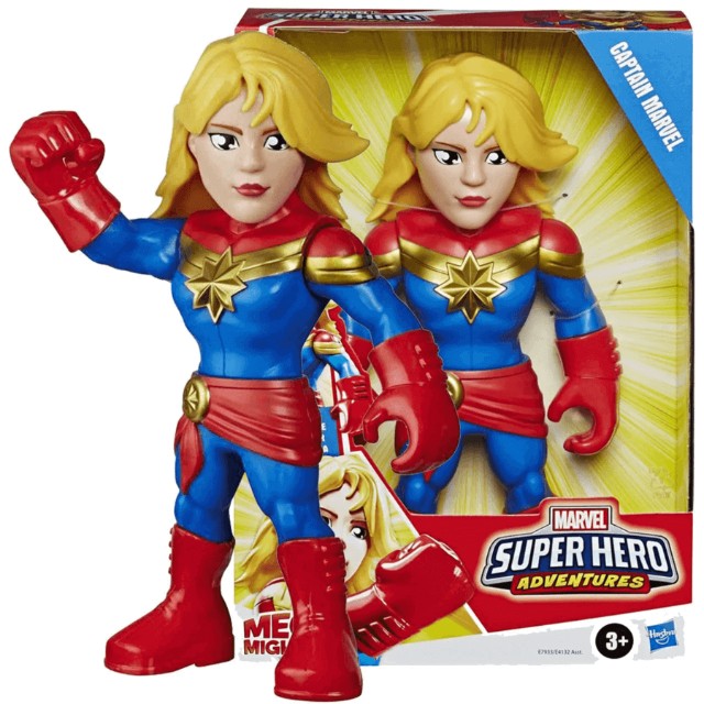 Boneco Capita Marvel Capitã Vingadores Avengers Hasbro Mega Mighties Original 25cm