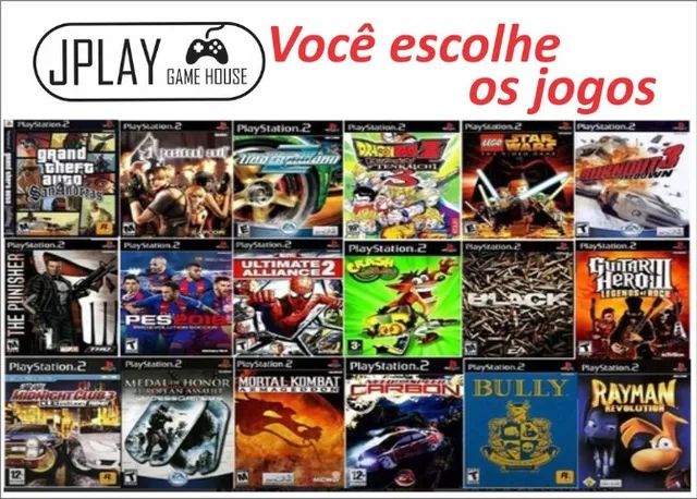 Jogos Ps2 A sua escolha, Kit com 10 jogos