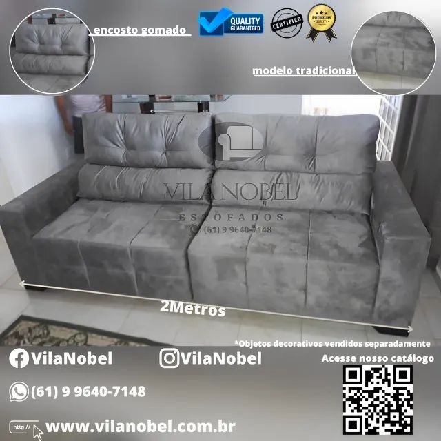 Sofá Retrátil Reclinável 3 e 2 lugares Tradicional Direto da Fabrica C