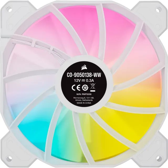 Fan Corsair SP140 Elite Branco Cooler 140mm RGB iCue Airguide System PWN Alto Desempenho - Foto 2