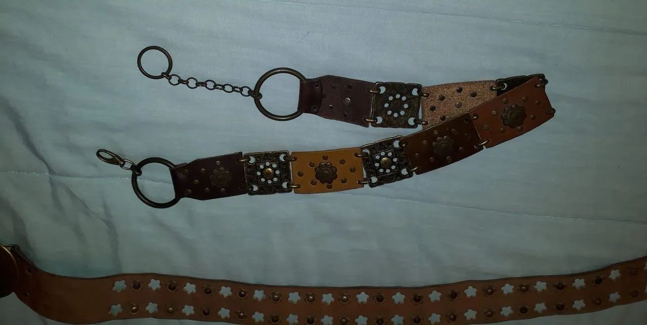 Cintos Vintage em couro e metal - Foto 2
