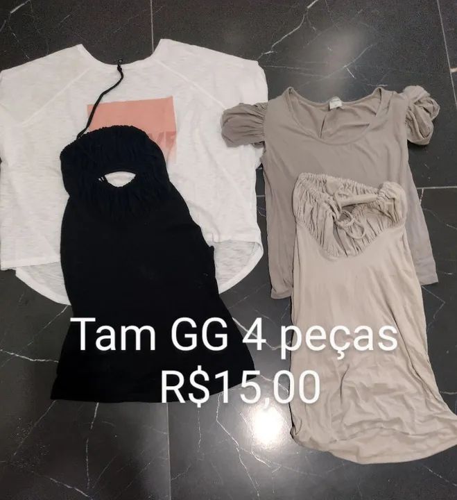Lotes de blusas  Tam G e GG usadas a partir de - Foto 3