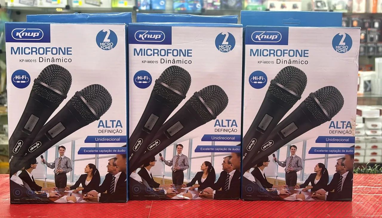 Kit 2 Microfones Dinâmicos Knup Alta Definição - Novo! - Foto 4