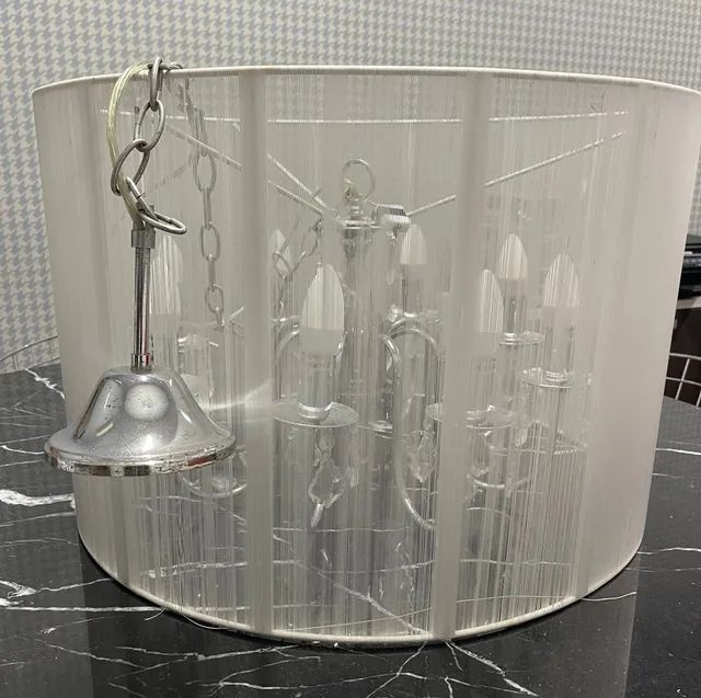 Lustre Pendente Redondo de Cristal com Candelabro para 8 lâmpadas . Cromado  - Foto 3