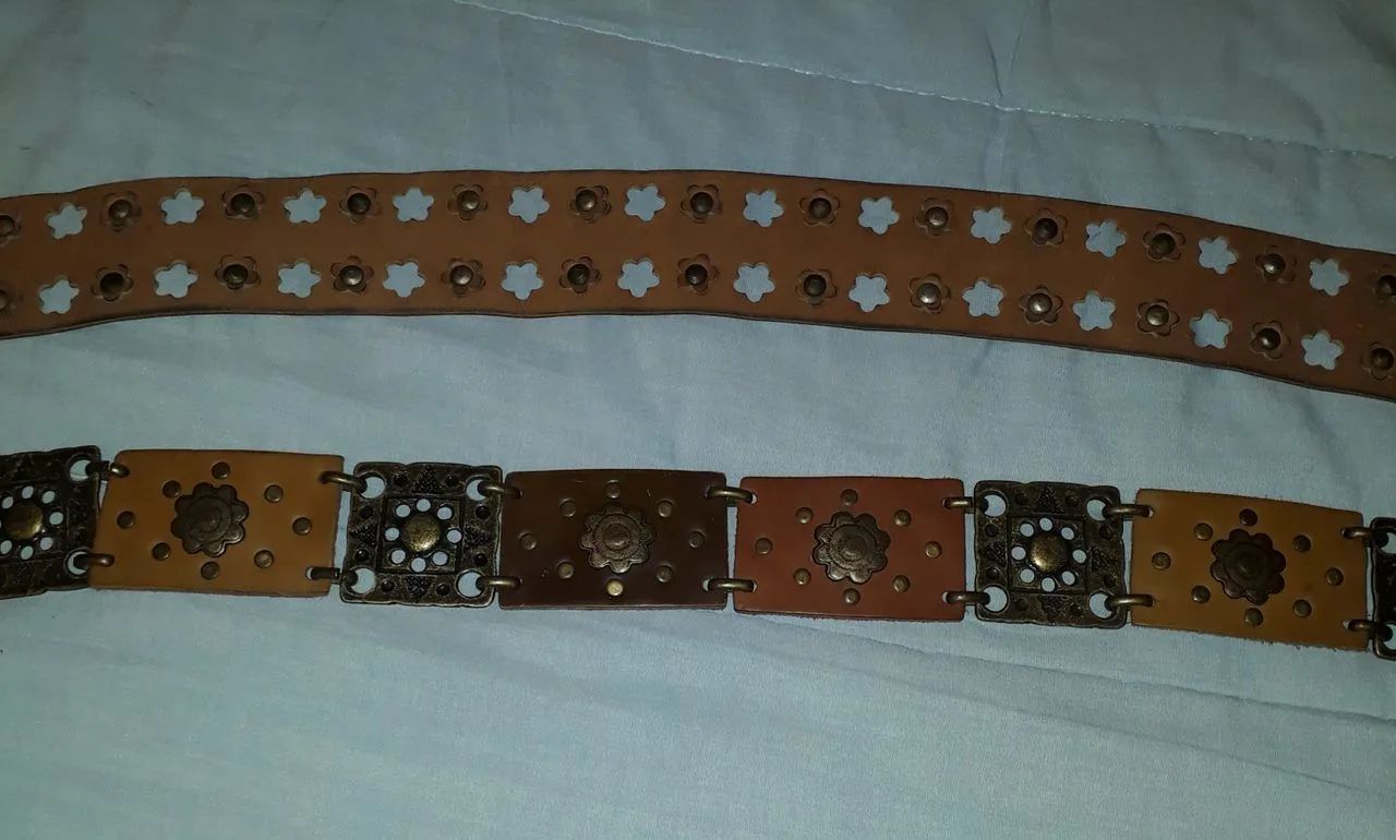 Cintos Vintage em couro e metal - Foto 3