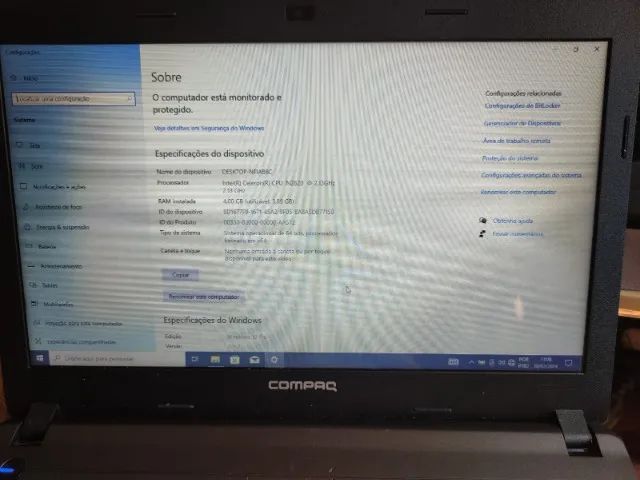 Notebook Compaq Presario Cq-23 Celeron, 4gb Mem, 120gb Ssd