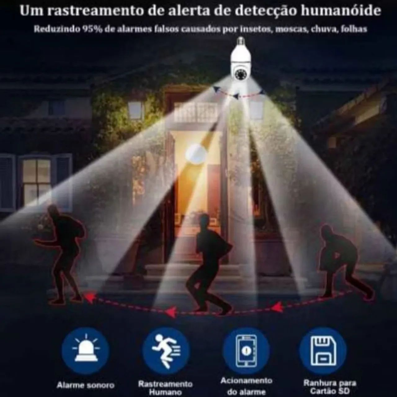 Câmera de segurança a Prova D'água sem fio gira 360 com app Yousee full HD visão noturna.  - Foto 2