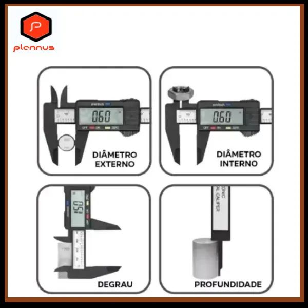 ** Paquímetro Digital Eletrônico 150mm com Visor LCD Fibra Carbono (z508) - Foto 4