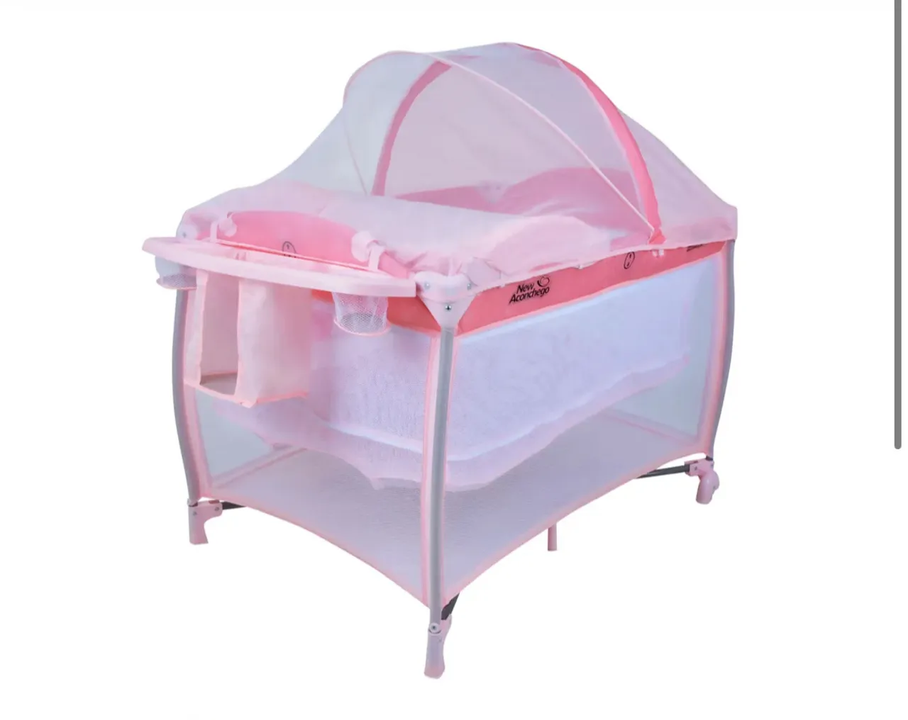 Berço Portátil New Aconchego Rosa
