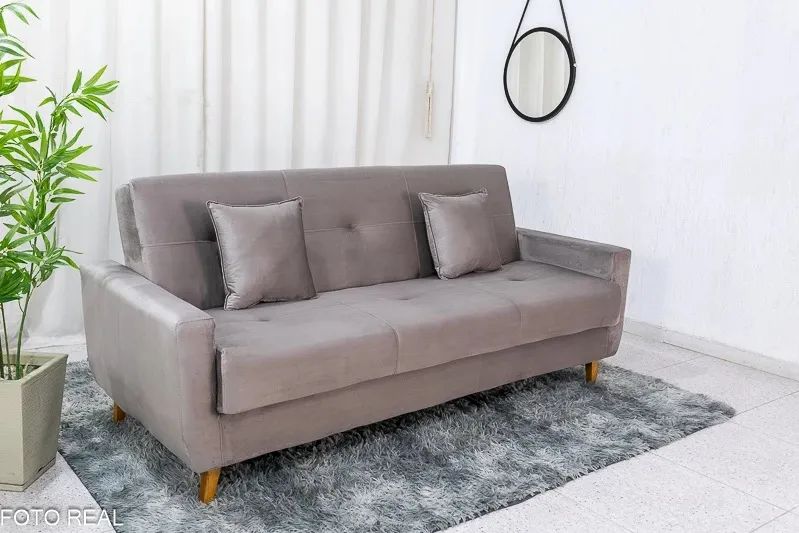 Sofá Cama Capuccino com Baú rf65