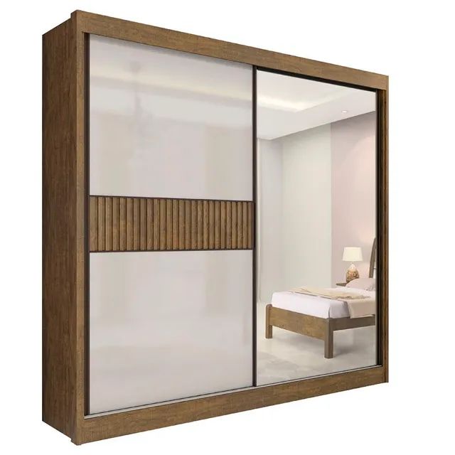 Roupeiro 2 Portas Titanium Ripado 100% MDF  rf866m - Foto 3