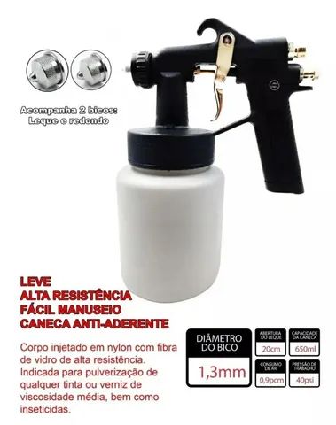 Pistol Pintura - Ar Direto - Pulverizador Tinta + Mangueira - Pronta Entrega - Foto 2