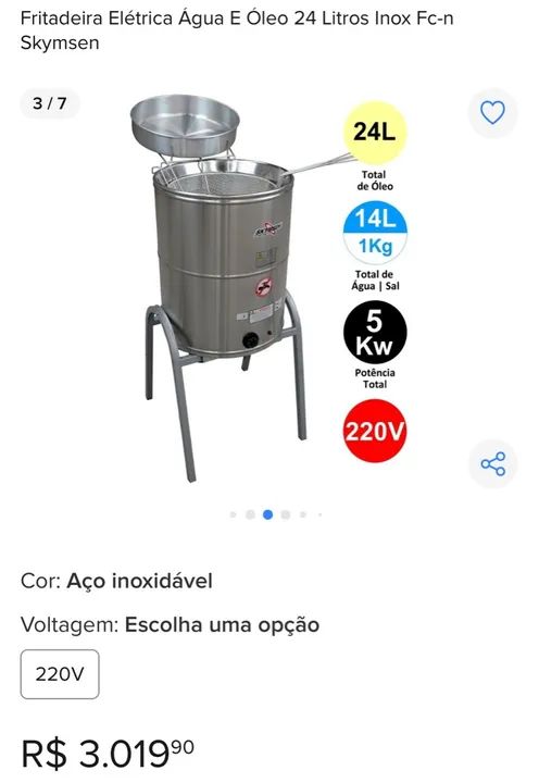 Fritadeira Industrial Skymsen 220V Vila Ré - Foto 2