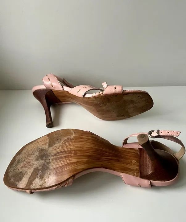 Sandália couro rosa claro - Foto 5