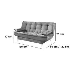 Sofá Cama Agatha Casal 3 Lugares com Encosto Reclinável - Foto 3