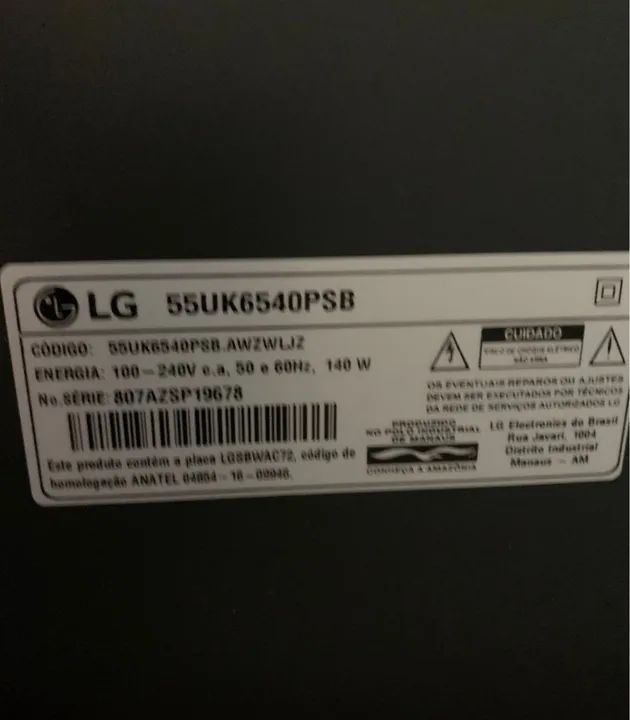 Tv LG 55 polegadas com defeito - Foto 4