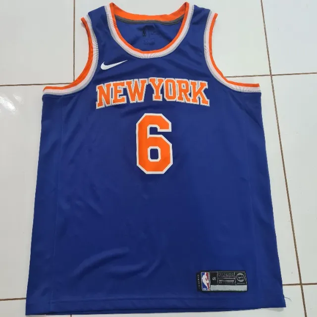 Camisa Regata Basquete NBA Nike Jordan New York Knicks 6 Porzingis Azul