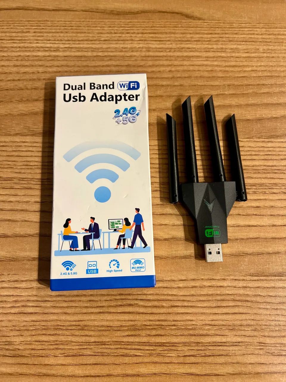 Adaptador Wi-Fi AC1200 USB Dual Band com 4 Antenas