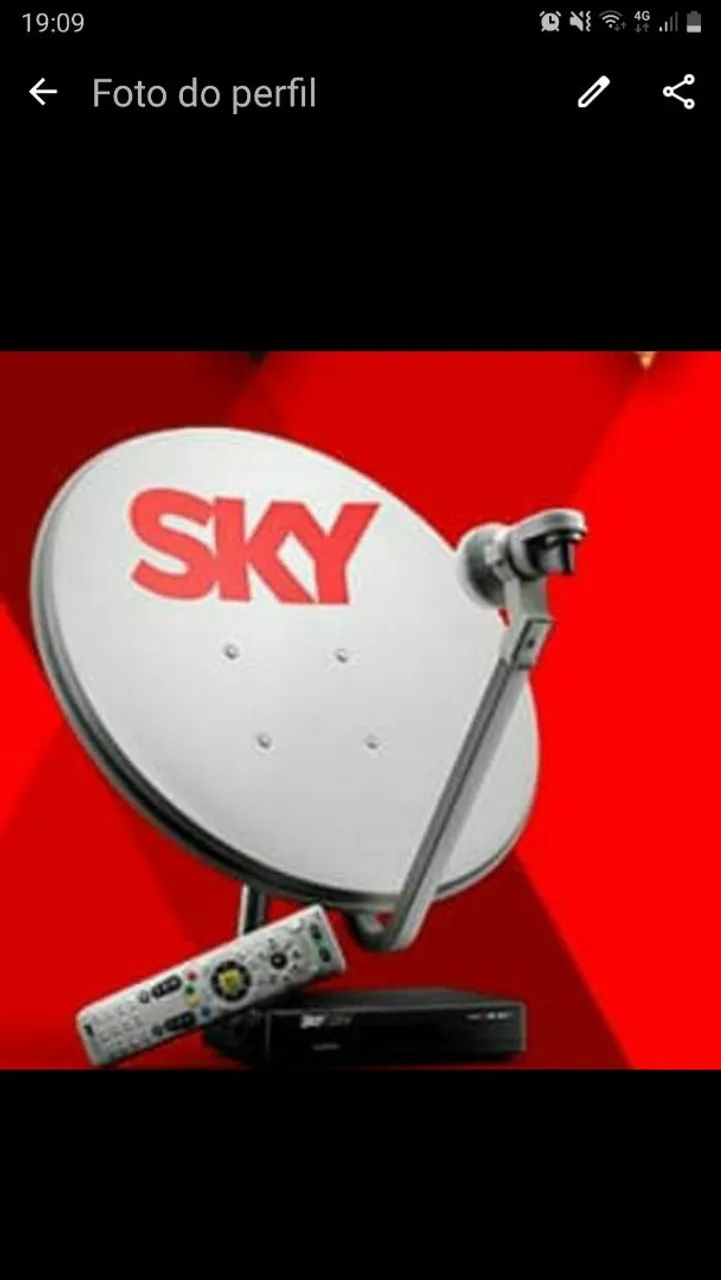 Kit Sky - Antena Parabólica + Receptor + Controle Remoto