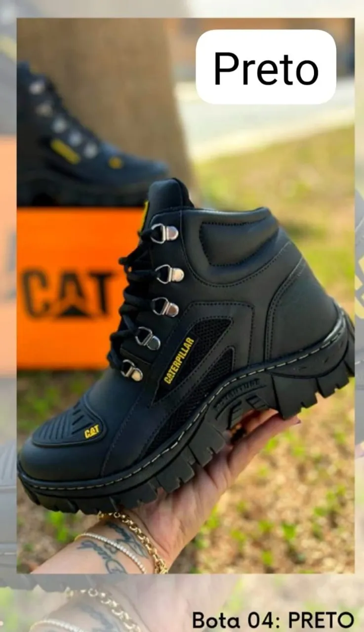 Bota Caterpillar Preta - Conforto e Estilo