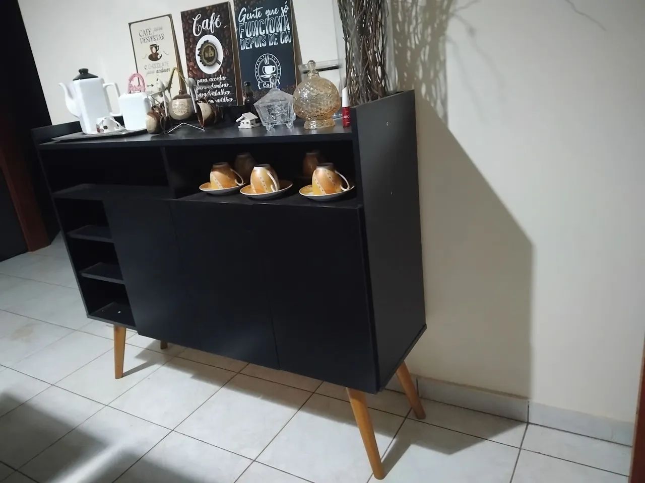 Armário de Escritório Preto com Prateleiras - Foto 2