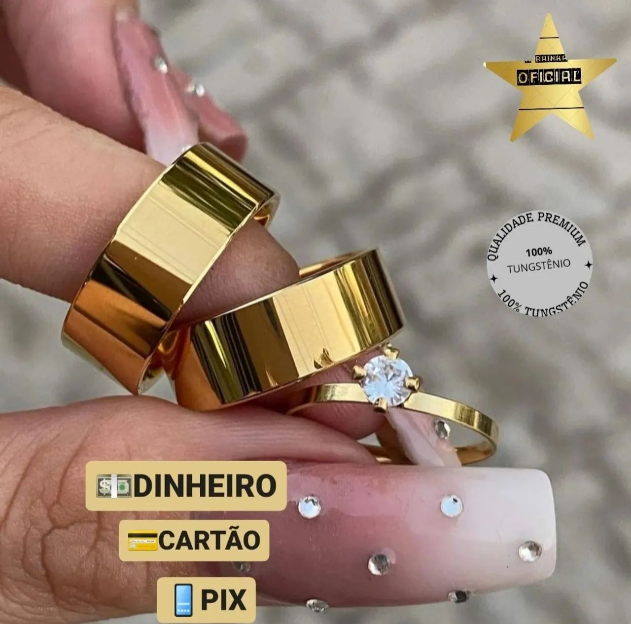  Kit de Alianças de Casamento em Ouro 18k - Foto 5