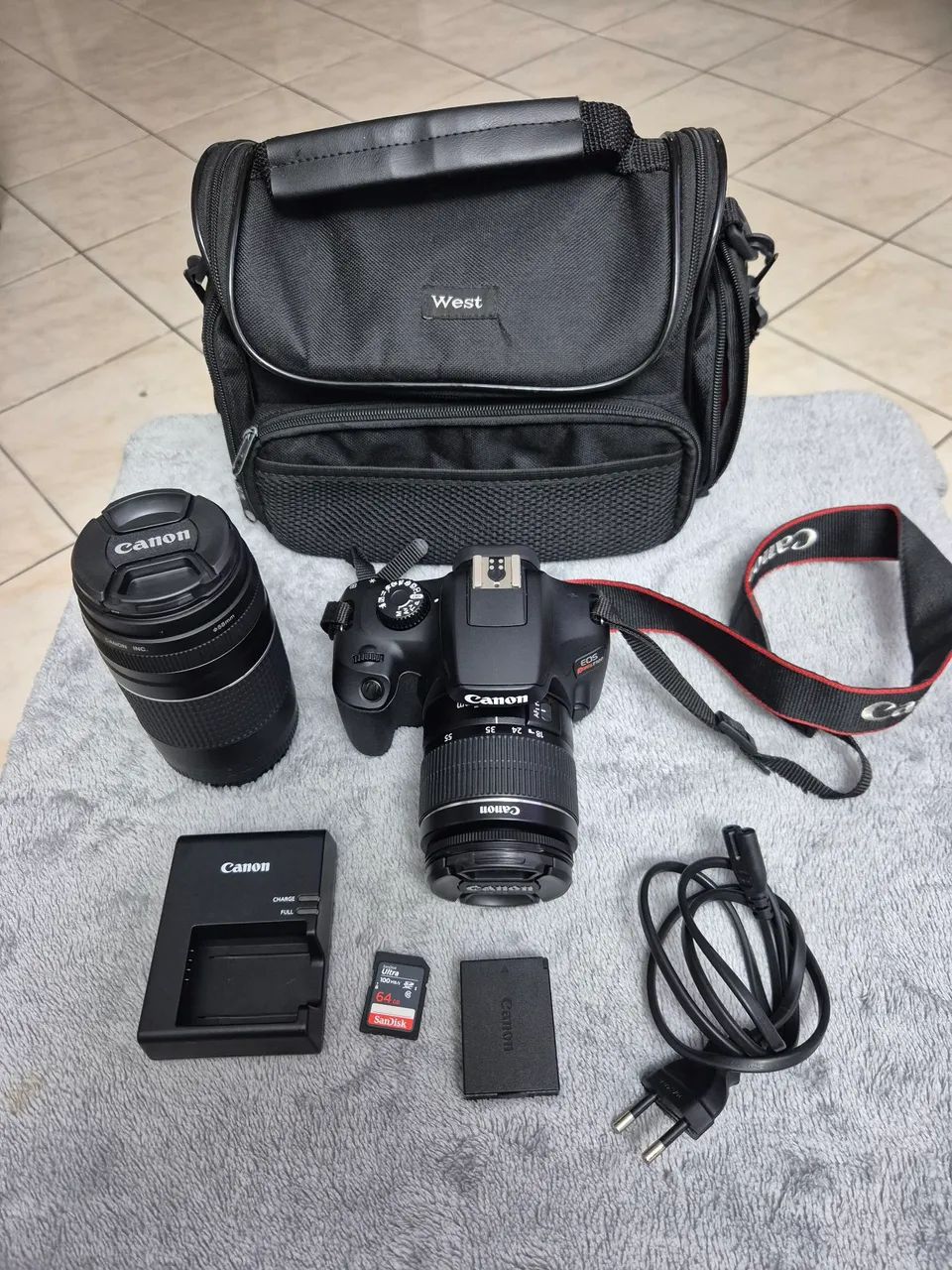 Camera Canon Eos T100 Premium Kit 18-55mm + Lente 75-300mm - Foto 2