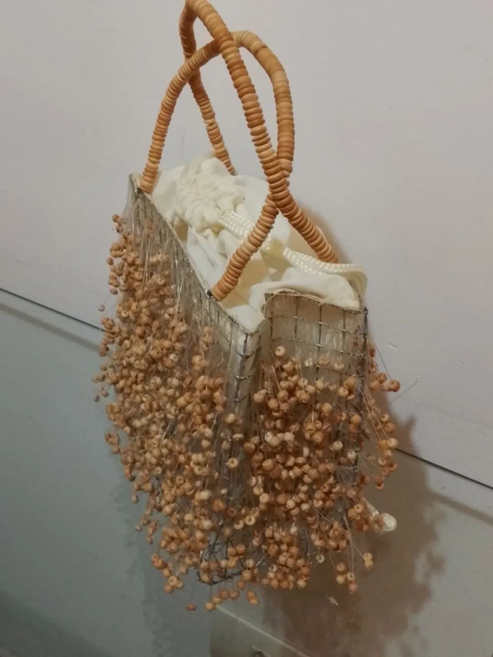 Bolsa artesanal com detalhes em bambu - Foto 5