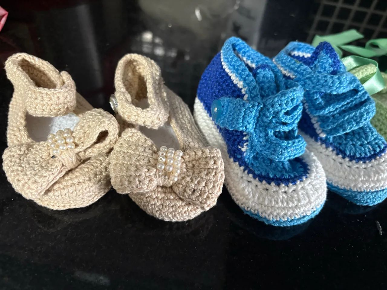 Sapato de crochê para bebê  - Foto 5