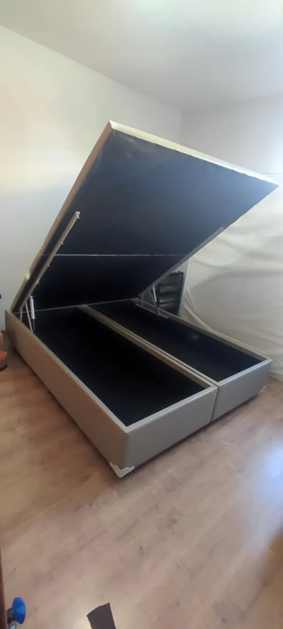 CAMA BOX BAU QUEEN 1.58X1.98 BAU BLINDADO BIPARTIDO PREMIUM (ENTREGAMOS)