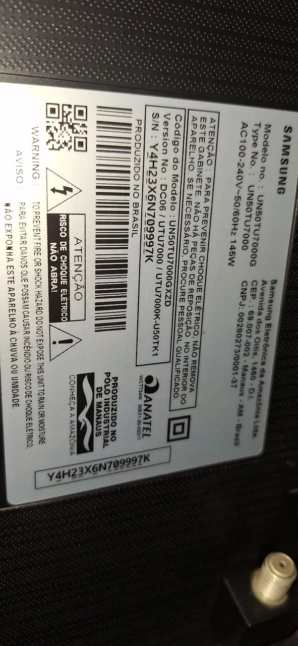 TV SAMSUNG 50 POLEGADAS COM DEFEITO