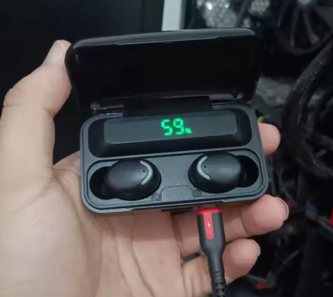Fone de ouvido Bluetooth F9 TWS - LED Display - Foto 4