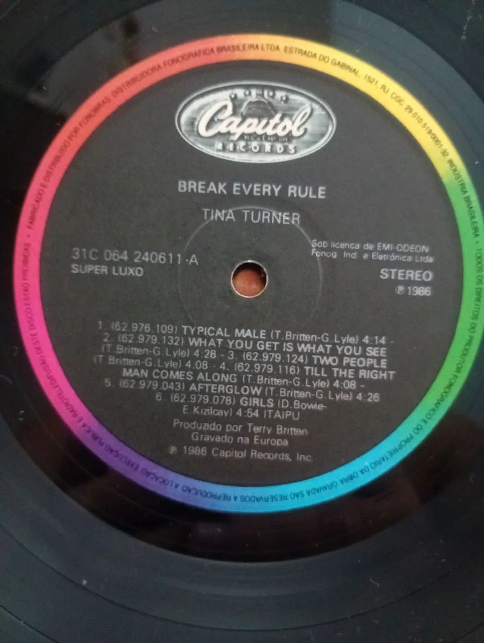 LP tina Turner "Break Very rule" 1986 - Foto 5