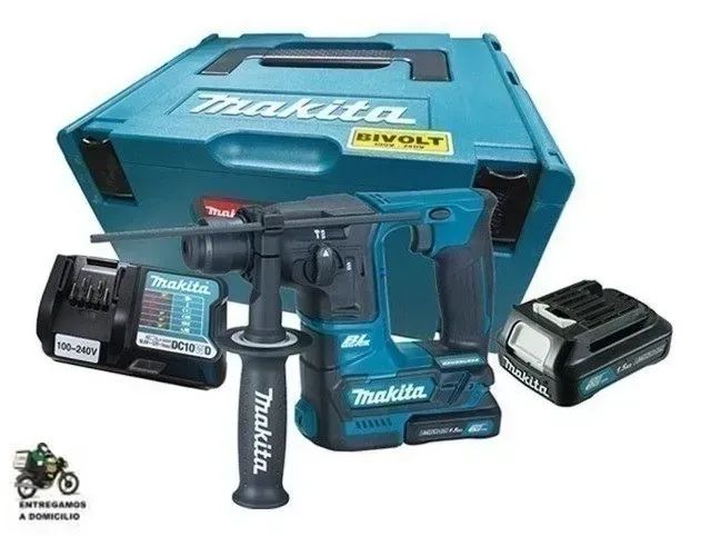 Furadeira Martelete A Bateria Makita 12v C/kit 61peças Hr166dwax1