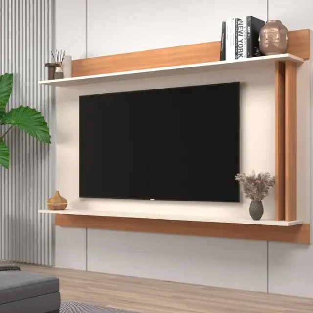 Painel de televisão até 65 Plg - Cor Carvalho/Bege - 1,80m larg -Entrega gratis