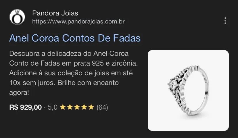 Anel Coroa Contos De Fadas Pandora   - Foto 5