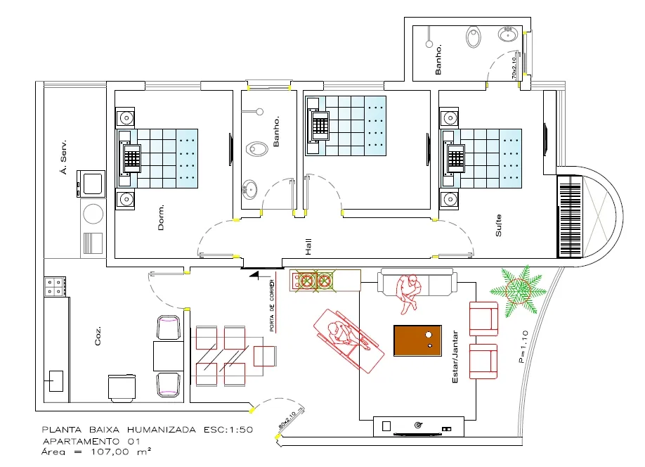 Apto aluguel 105m2 com 3 quartos Isento de condomínio