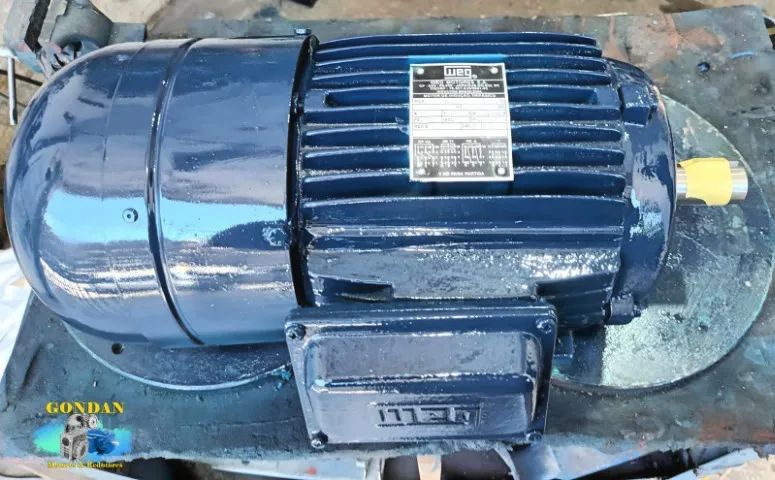 MotoFreio WEG 3cv/hp 2.2kw 6polos 1155rpm trifásico 220v 380v 440v com base de fixação - Foto 5