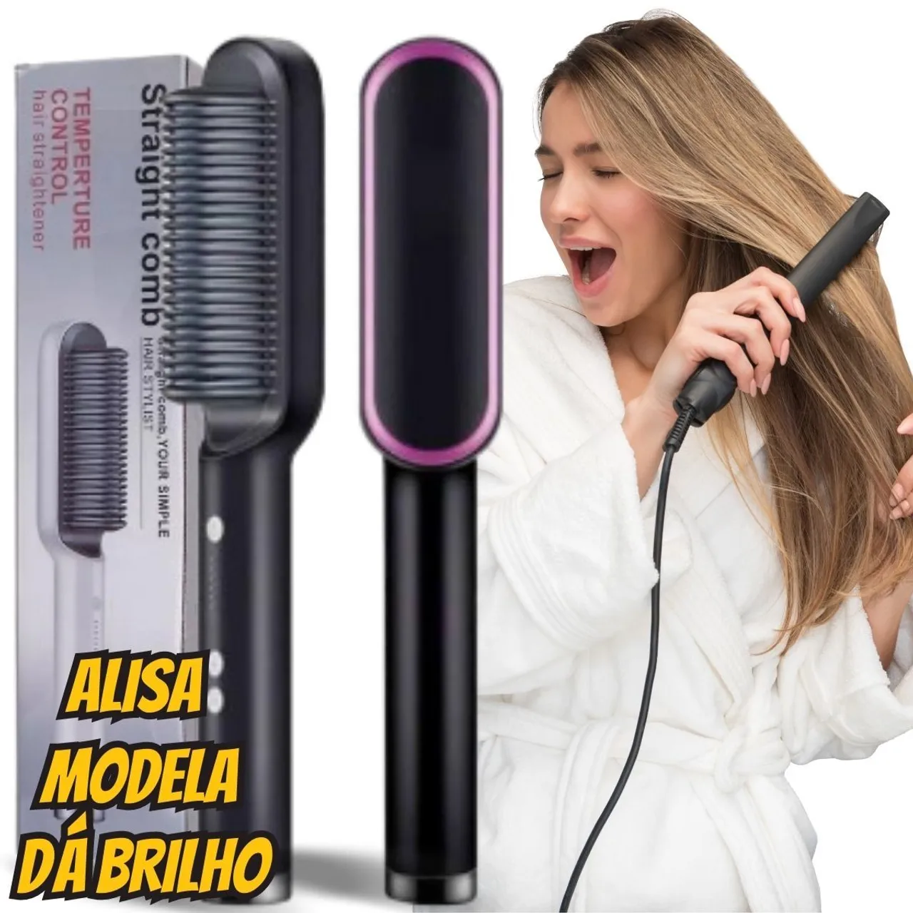 Escova Alisadora 3 Em 1 Bivolt - SÓ PAGUE NA ENTREGA DO PRODUTO