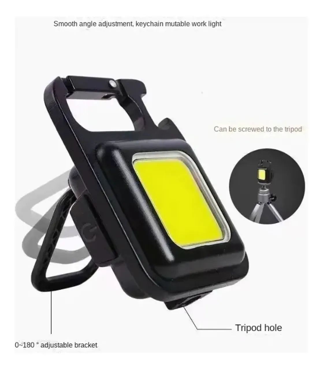 Mini Lanterna Led Potente Recarregável Com Abridor Mosquetão Cor da luz Branco - Foto 3